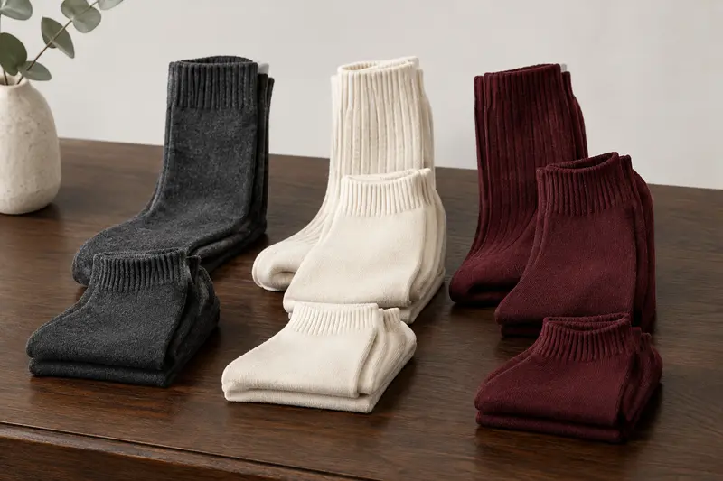 Paires de chaussettes homme pliées dans des tons charbon et écru