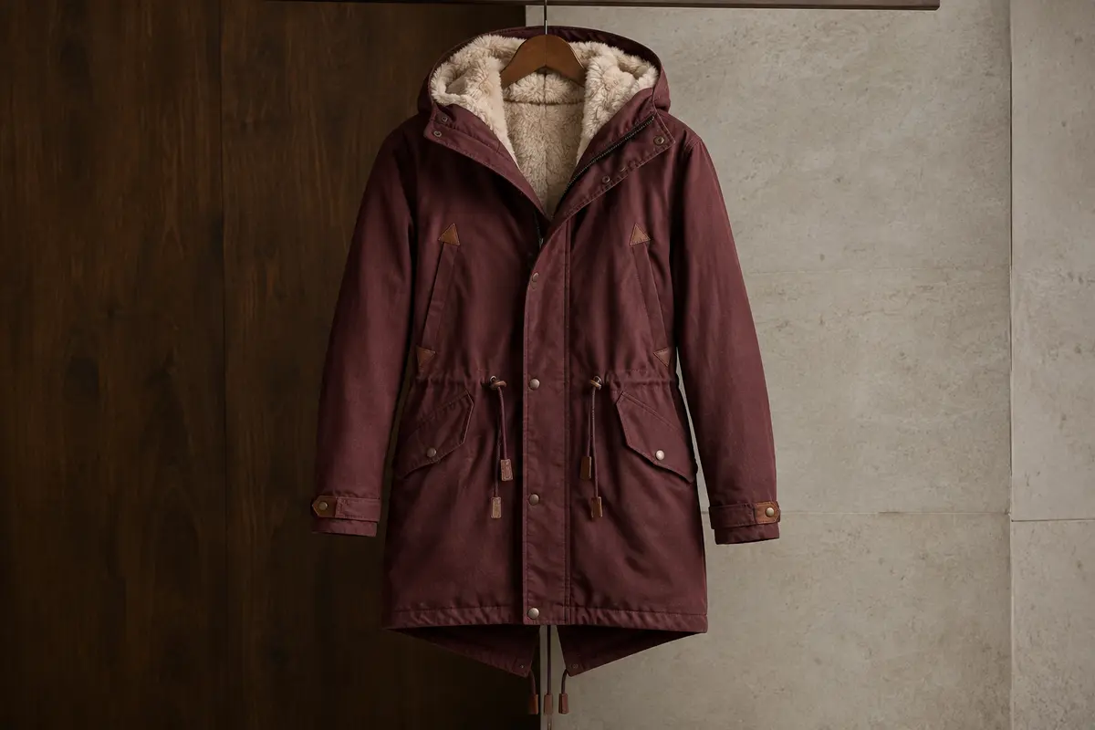 Parka Brandit Marsh Lake sur cintre, avec doublure matelassée, poches et cordon de serrage à la taille