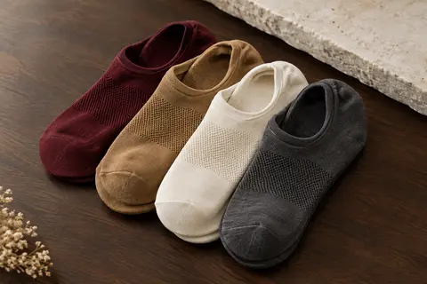Lot de chaussettes invisibles CLOSEMATE en coton, avec maille aérée sur le dessus et coussinets au talon.
