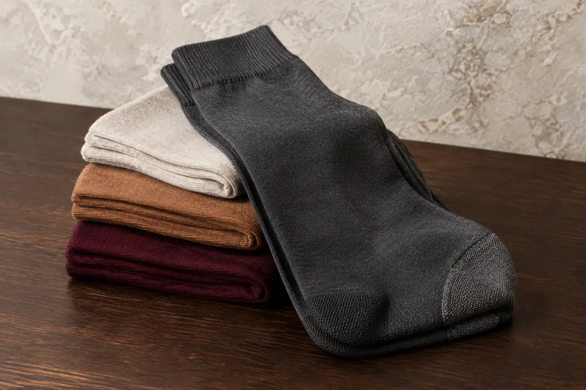 Lot de chaussettes unies pour homme en maille fine, avec talons et pointes renforcés.