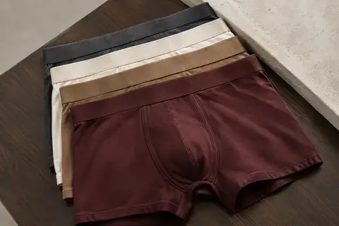 Lot de boxers homme en coton pliés, avec ceinture élastique et coupe ergonomique en U.