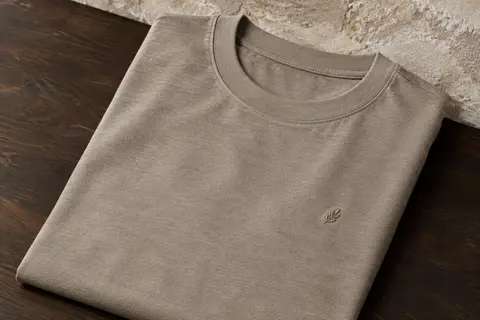 T-shirt homme en jersey à col ras du cou, avec petit détail brodé sur la poitrine
