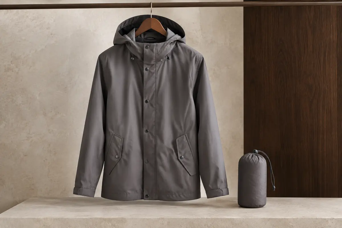 Veste imperméable Regatta Pack-It III avec capuche réglable, rabat-tempête et deux poches