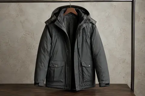 Veste d’hiver TACVASEN pour homme avec capuche amovible, poches et intérieur polaire chaud